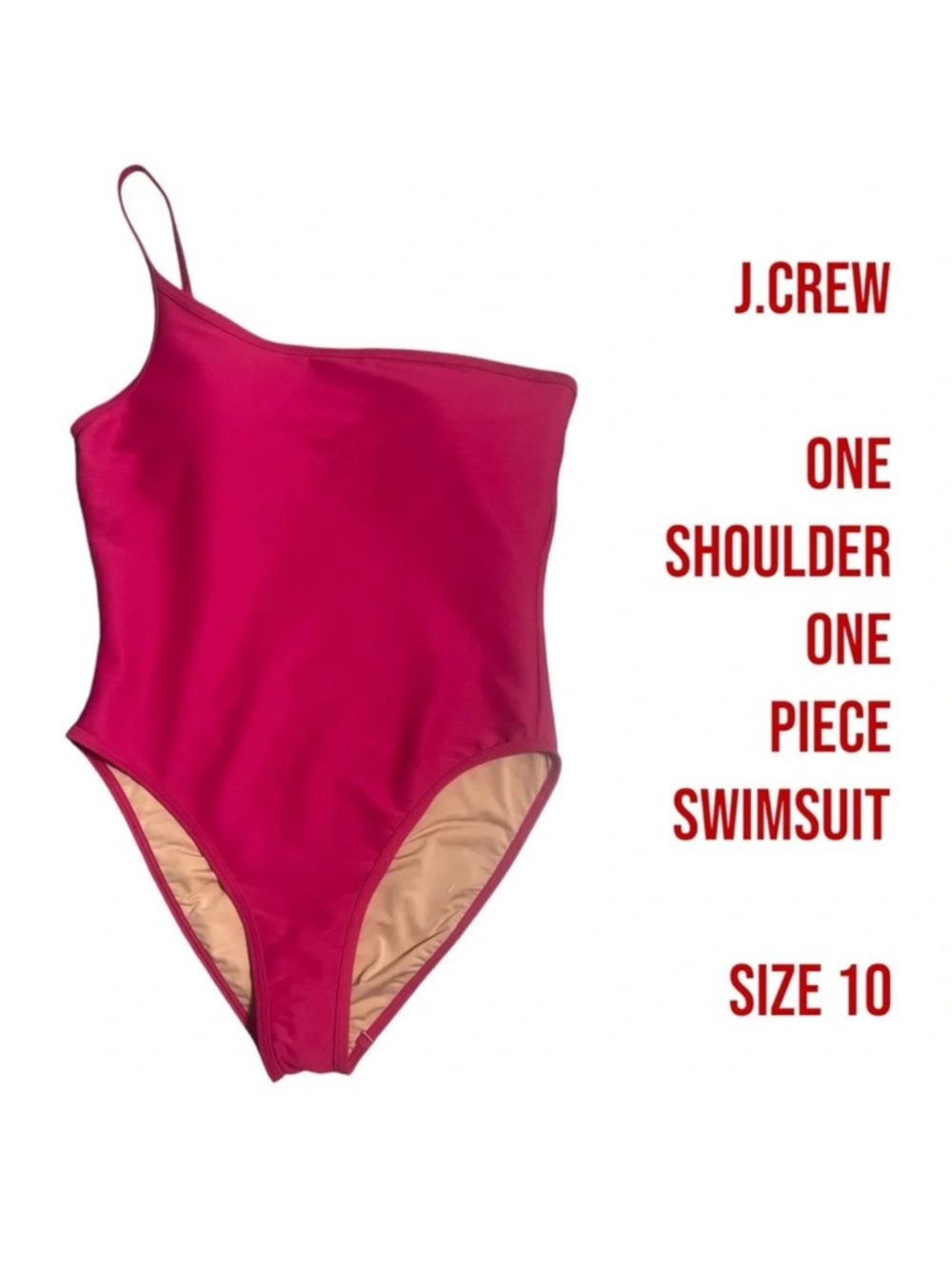 J.Crew one shoulder one piece swimming suit in wild hibiscus pink size 10